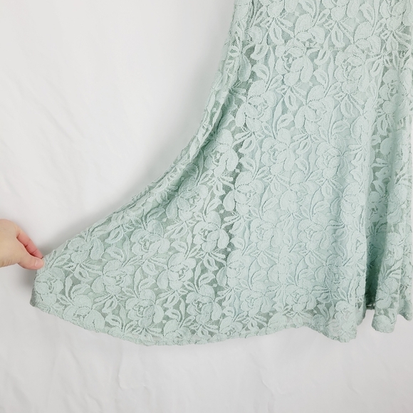 Free people mint green miles of lace dress size xs - Picture 6 of 10